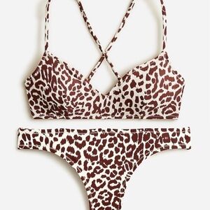 J. Crew leopard French Cross Back Bikini